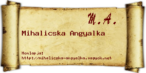 Mihalicska Angyalka névjegykártya